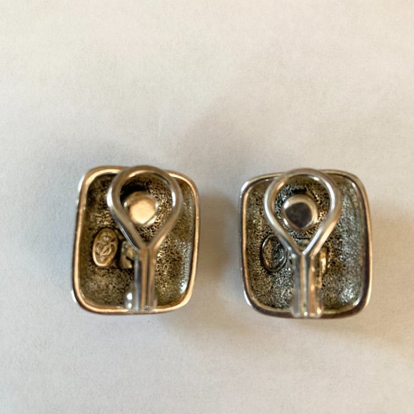 Crown Premier Designs Vintage Blue Pendant & Matching CLIP Earrings - Picture 2 of 3